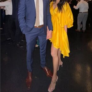 Azeeza Johanna Dress, Size Small, Saffron Yellow